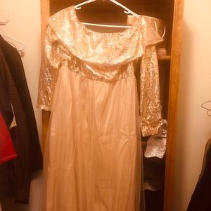 Maternity Gown Gold Sparkling ✨